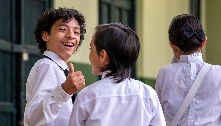 Estudiantes de un colegio privado. 