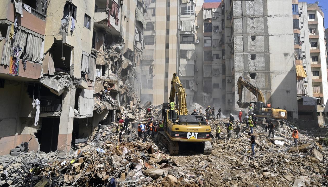 Los daños en Beirut tras bombardeo en Israel.