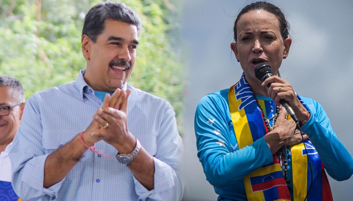 Nicolás Maduro y María Corina Machado. 