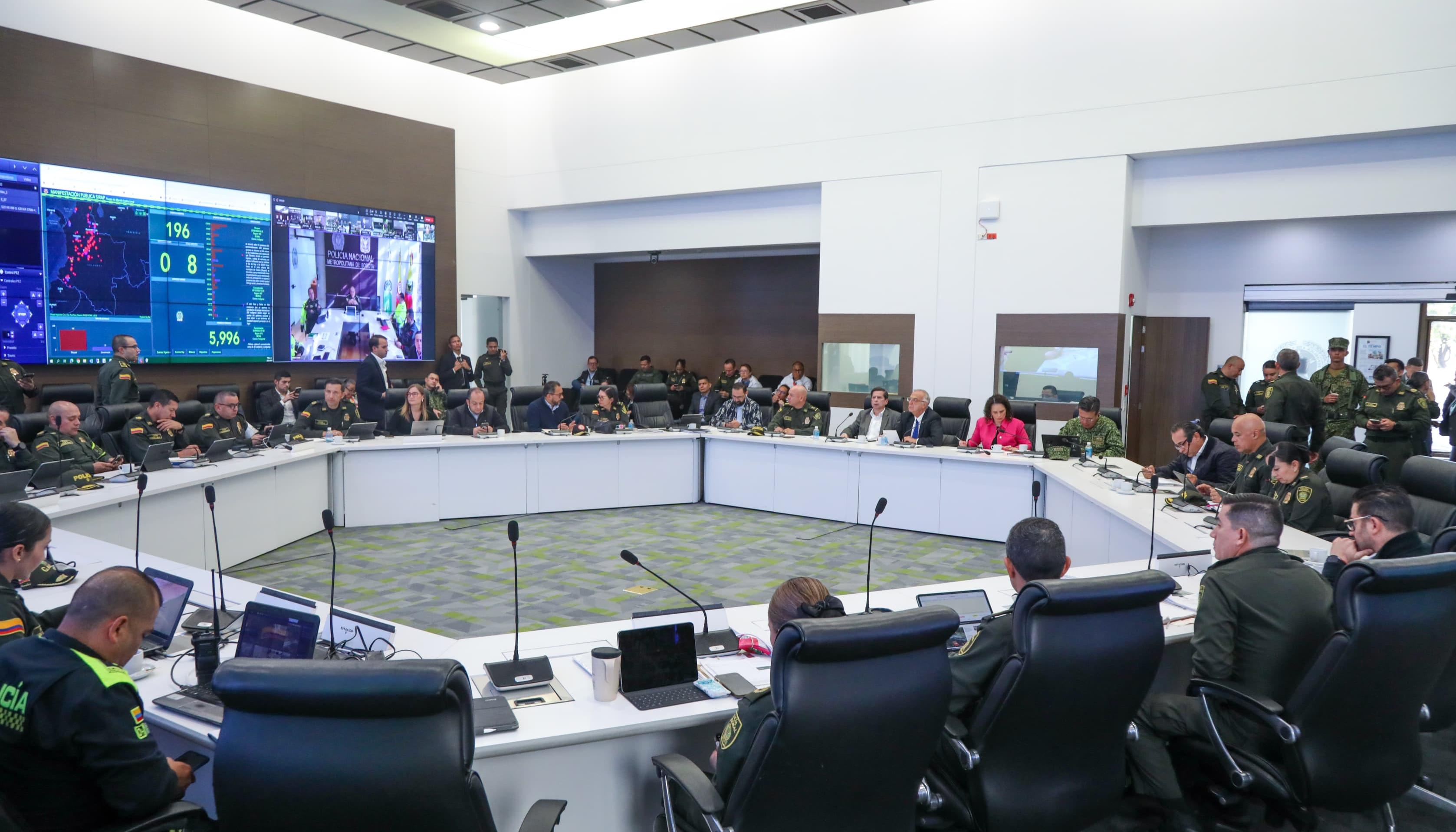 PMU instalado en la Dirección General de la Policía, en Bogotá. 