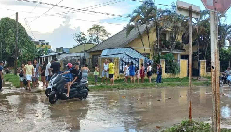 Barrio afectado por el vendaval.