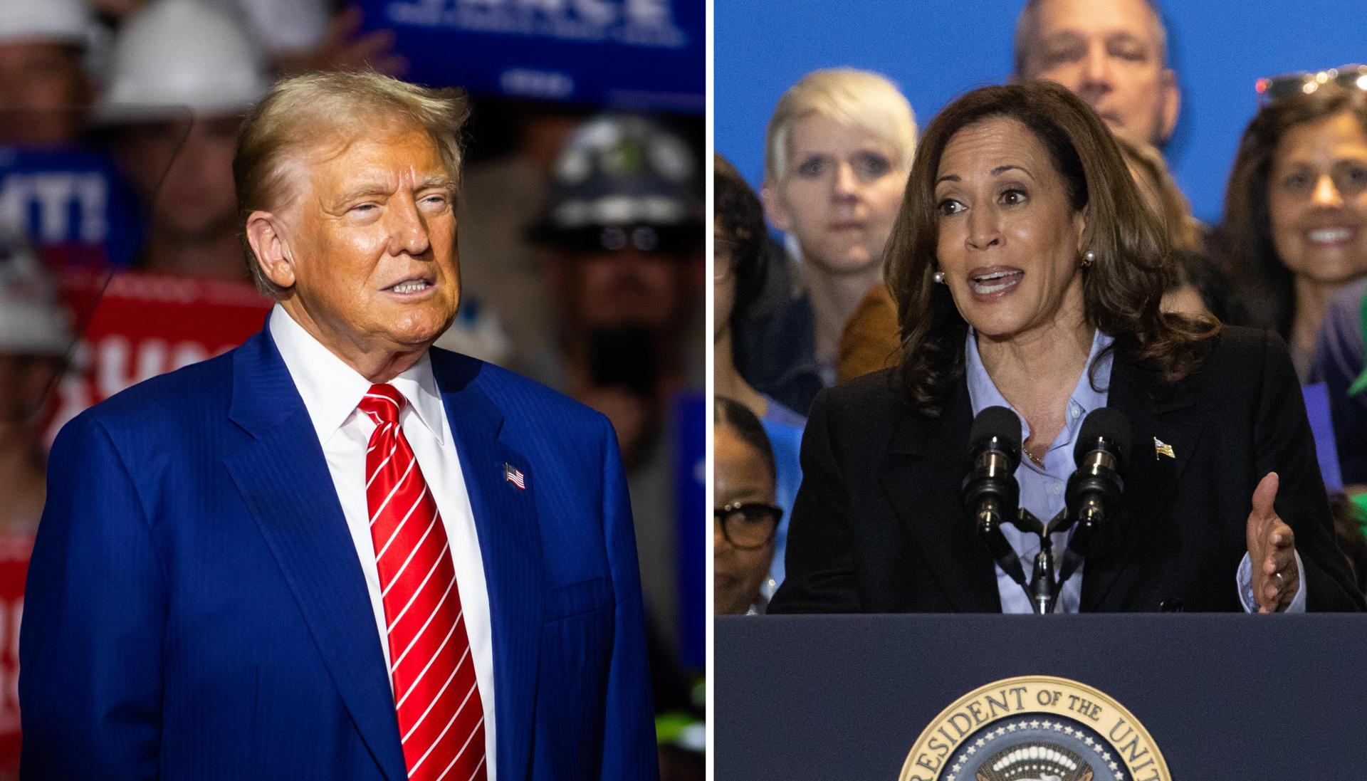 Donald Trump, y Kamala Harris.