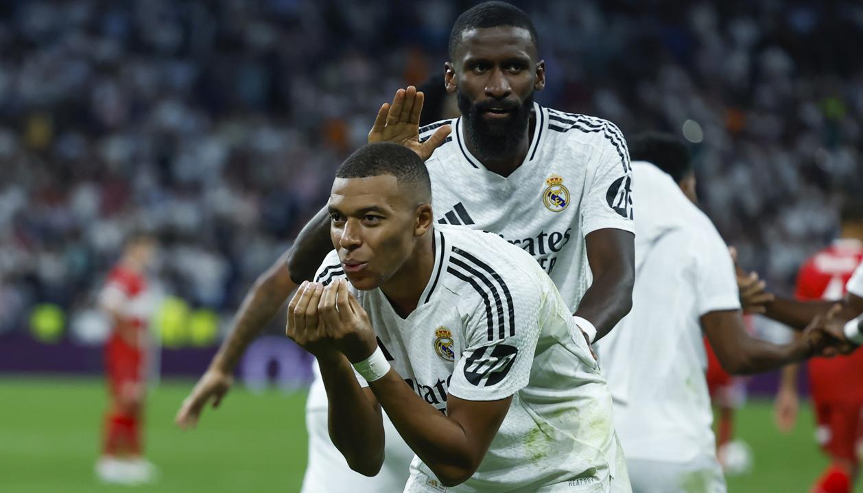 Kylian Mbappé y Antonio Rüdiger, autores de los dos primeros goles del Real Madrid.