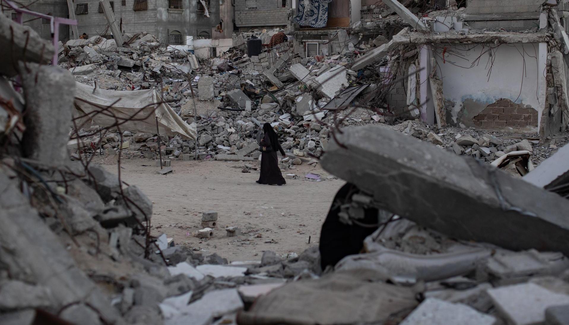 Casas destruidas en Gaza.