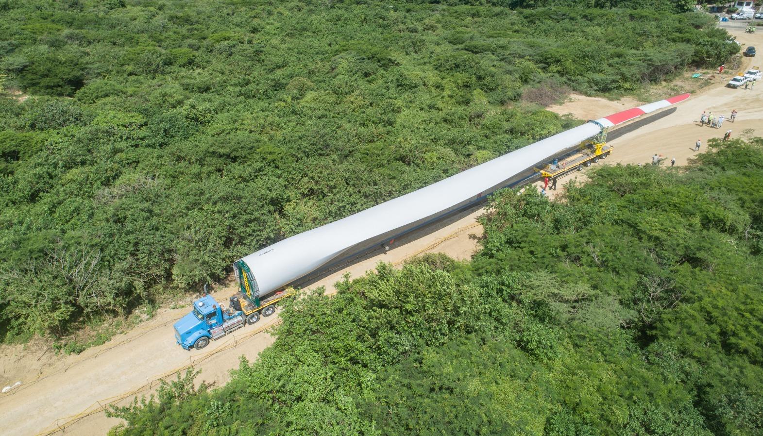 Llegada de los aerogeneradores.