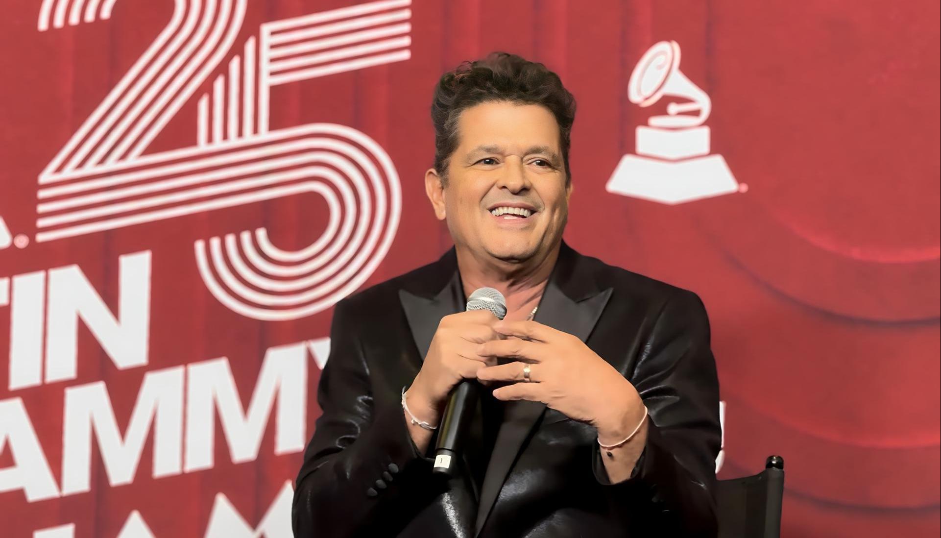 Carlos Vives, habló durante una rueda de prensa en el Centro Kaseya, en Miami, Florida. 