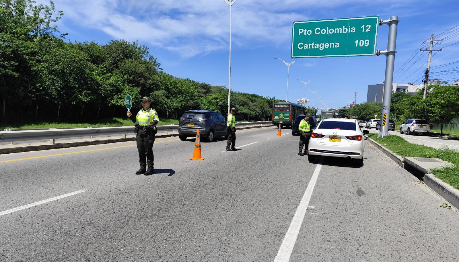 Controles en vías de Barranquilla. 