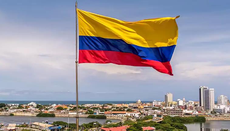 Imagen de la bandera de Colombia. 