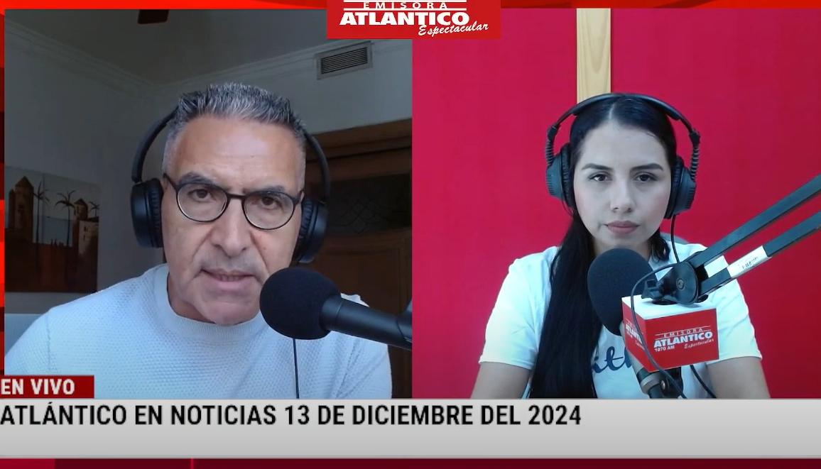 Jorge Cura / Lorena Lamilla, en el estudio de Atlántico en Noticias.