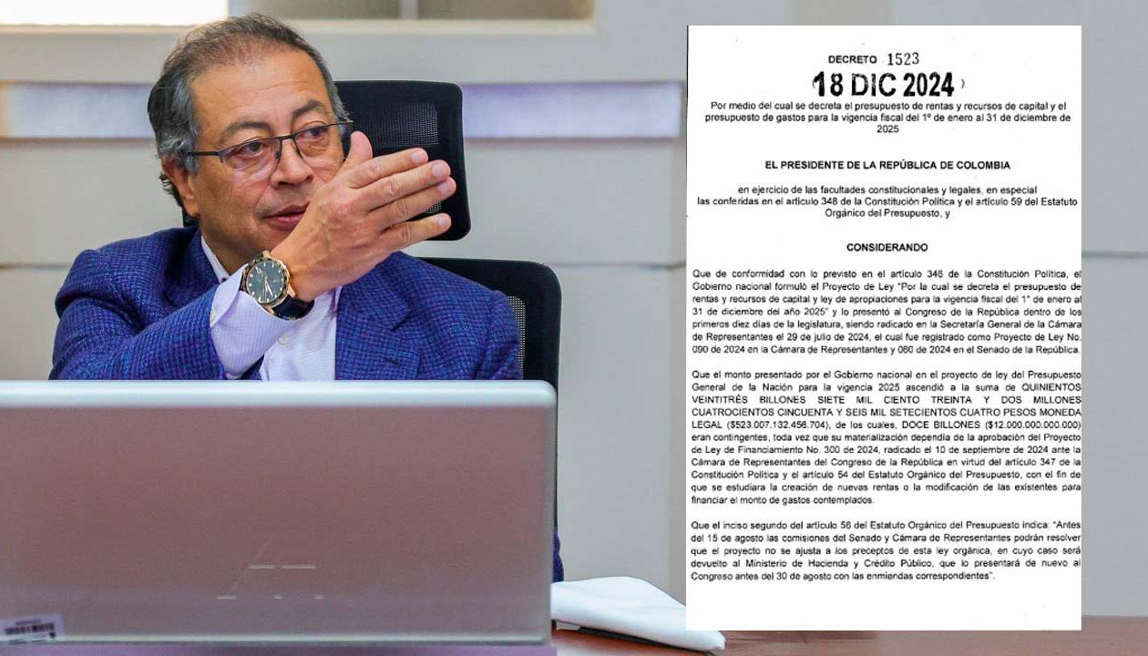 Gustavo Petro y el presupuesto de 2025