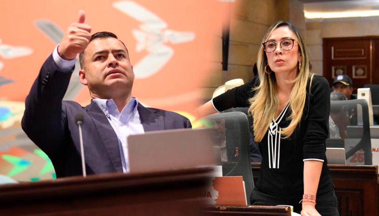 El presidente de la Cámara, Jaime Raúl Salamanca, y la congresista Katherine Miranda.