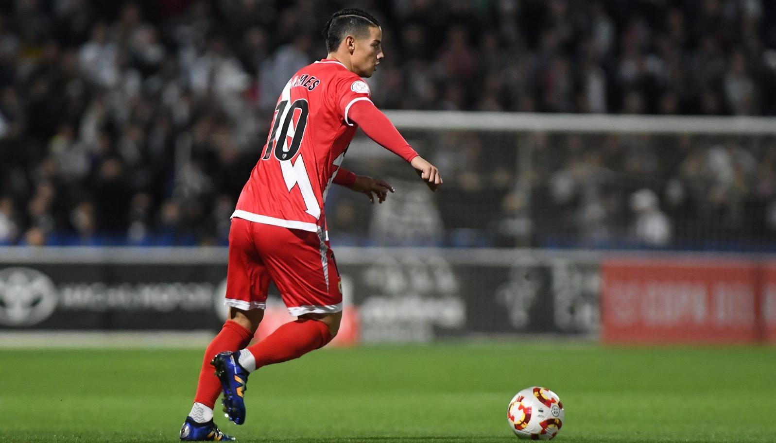 James Rodríguez durante el partido contra Unionistas por la Copa del Rey.