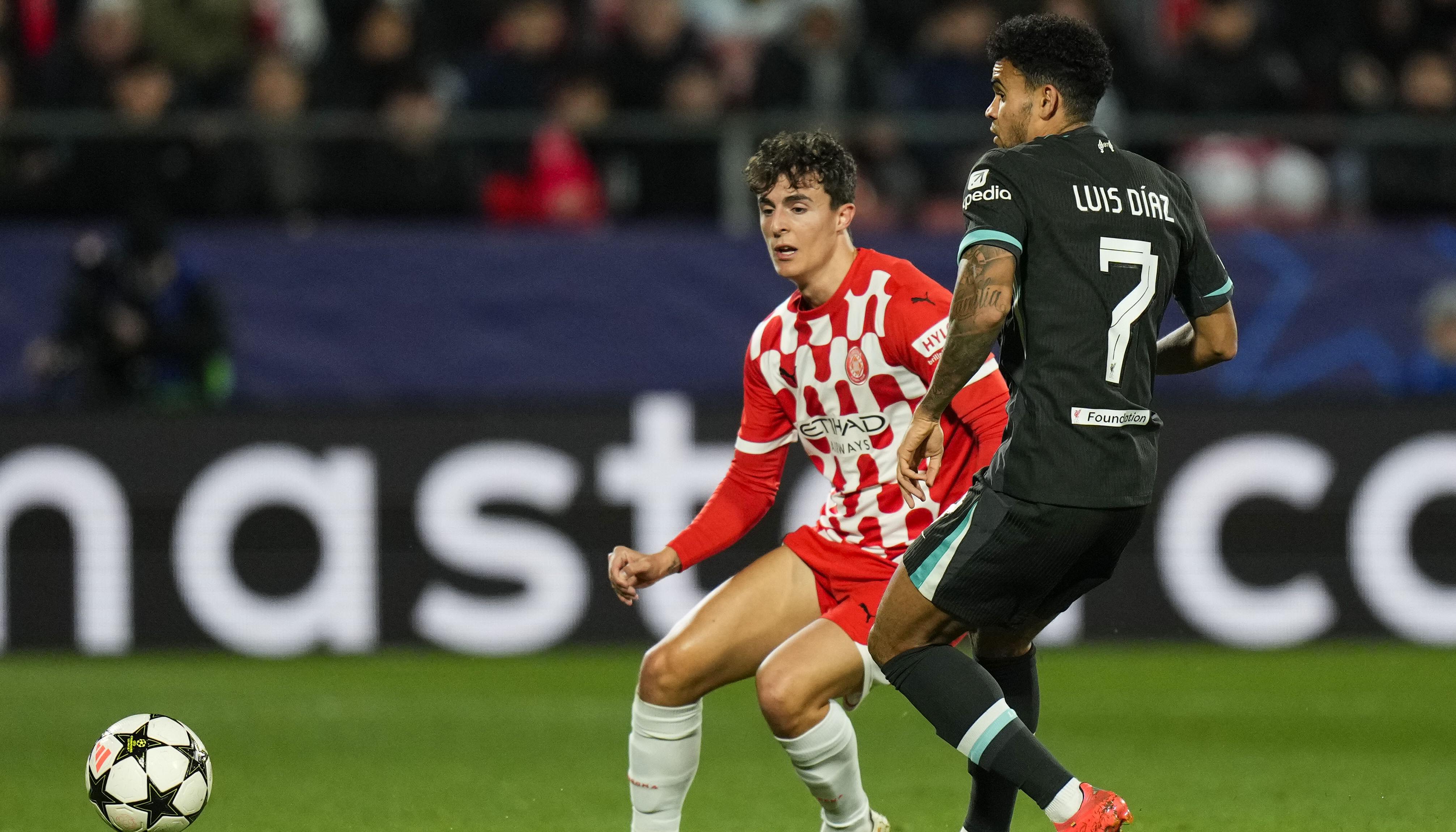 El colombiano Luis Díaz durante el partido contra el Girona. 