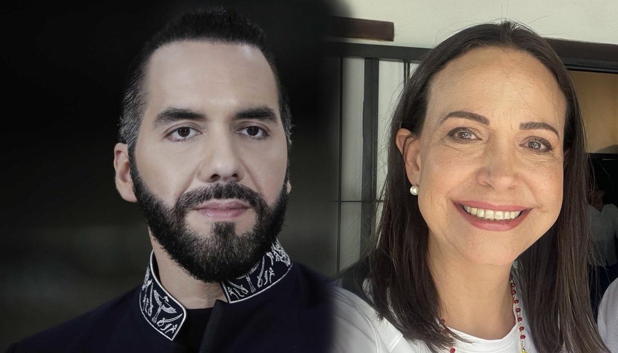 Nayib Bukele y María Corina Machado.