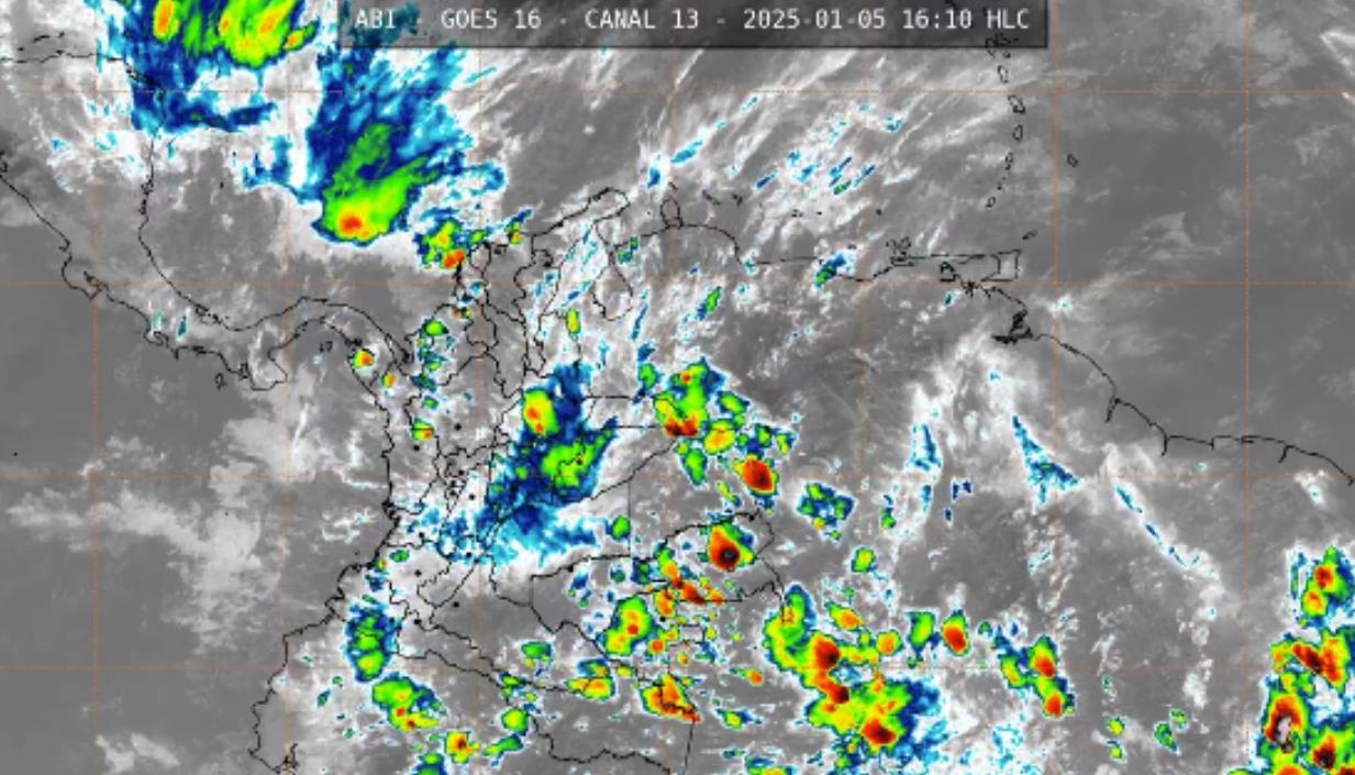 Imagen satelital en Colombia. 