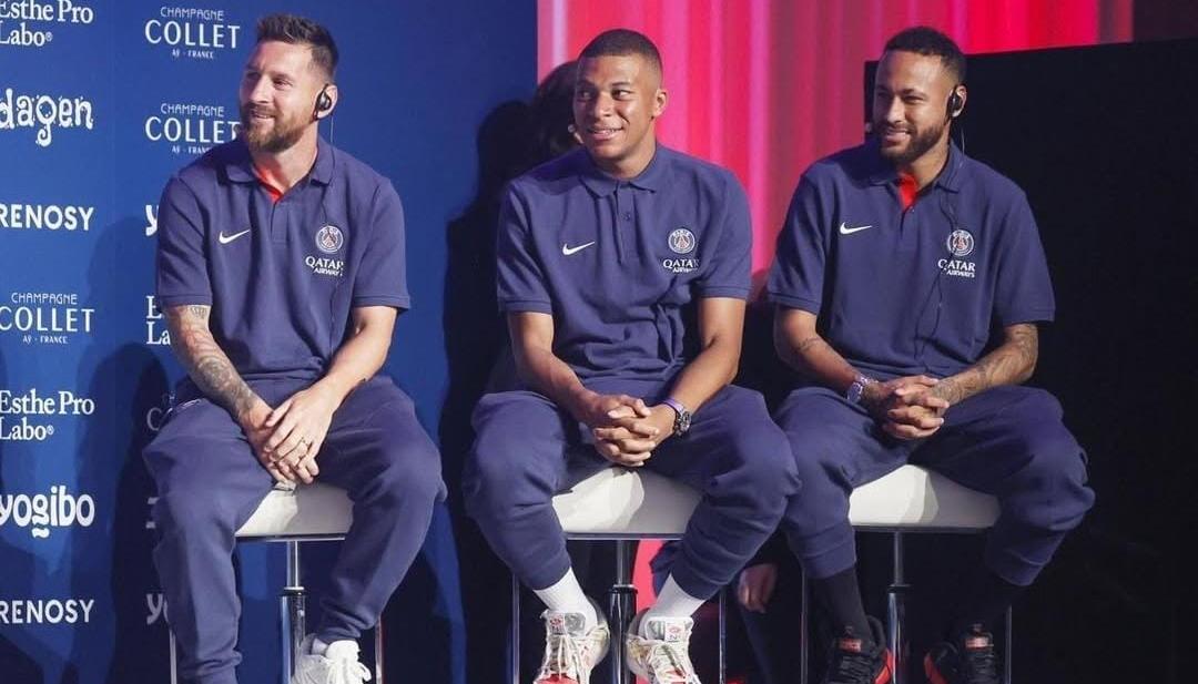 Lionel Messi, Kylian Mbappé y Neymar en el PSG.