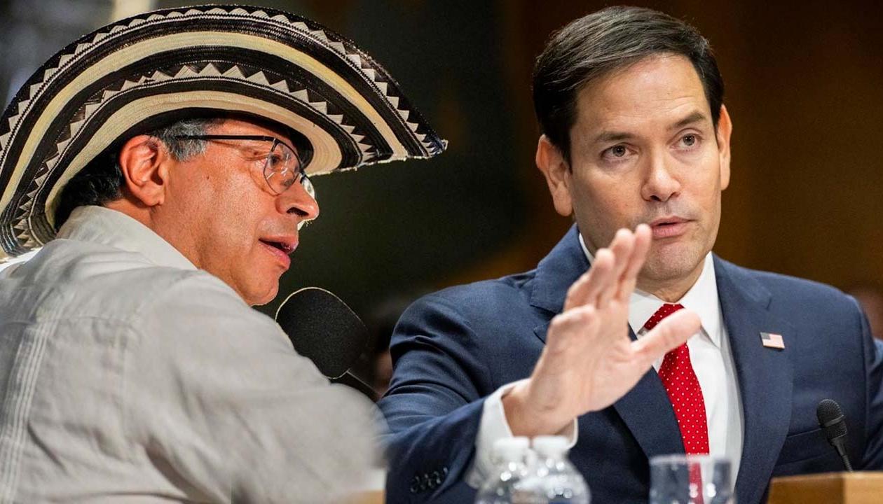 Presidente Gustavo Petro y Marco Rubio. 