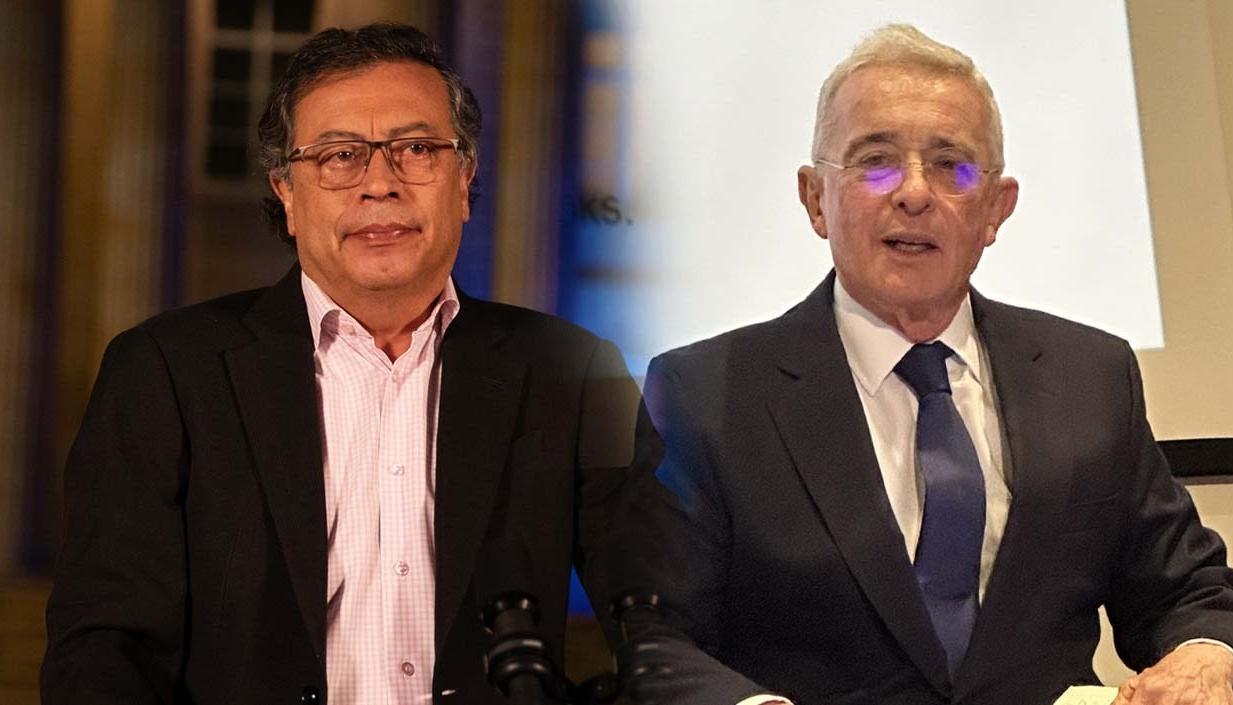 Gustavo Petro y Álvaro Uribe Vélez. 