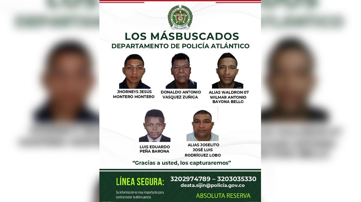 Cartel de los más buscados.