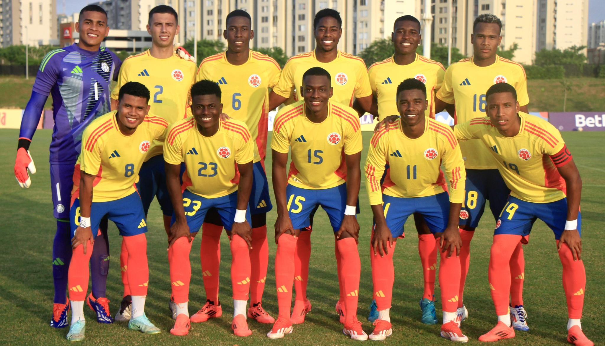 Selección Colombia sub-20 que participará en el Sudamericano de Venezuela. 