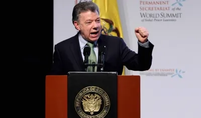 El presidente de Colombia Juan Manuel Santos