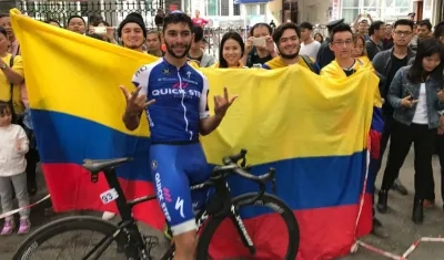 Fernando Gaviria, ciclista colombiano. 