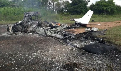 La aeronave destruida.