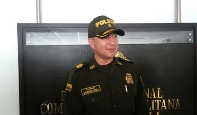 El coronel Mauricio Pérez, subcomandante de la Policía Metropolitana de Barranquilla.