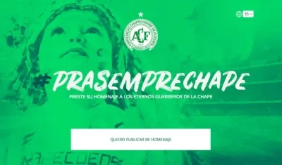 Nuevo portal web del Chapecoense. 