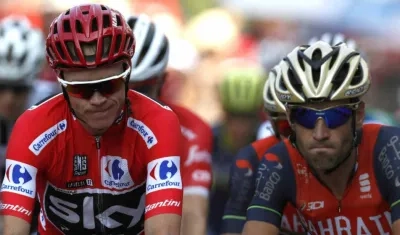 Froome y Nibali durante la Vuelta a España 2017. 