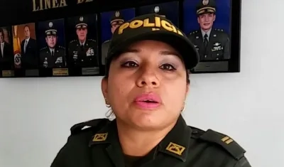 Teniente Jeimmy Vargas, comandante de la Policía de Infancia y Adolescencia de Barranquilla.