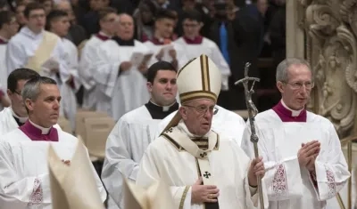 El Papa Francisco durante la ceremonia.