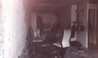 Así quedó la vivienda tras el incendio.