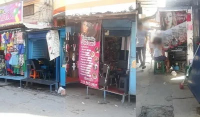Fachada de las ventas informales de venezolanos en el centro de Barranquilla.