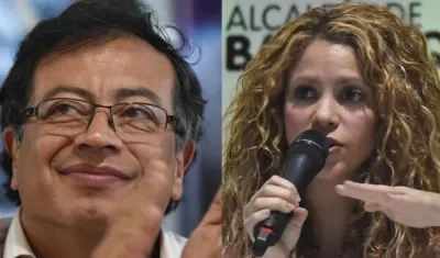 El senador Gustavo Petro y la cantante Shakira.