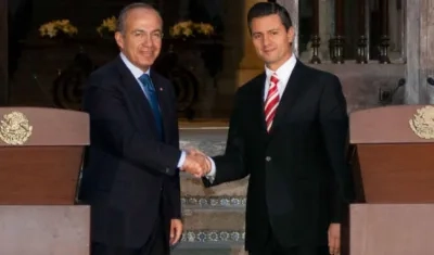 El expresidente de México, Felipe Calderón y el actual mandatario, Enrique Peña Nieto.