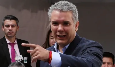 El candidato del partido uribista Centro Democrático, Iván Duque