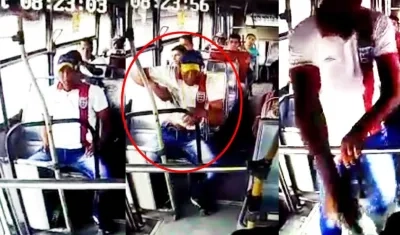 Un ladrón quedó grabado en las cámaras de seguridad de uno los buses de la empresa Monterrey