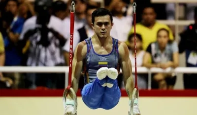 En la imagen, el gimnasta colombiano Jossimar Calvo. 
