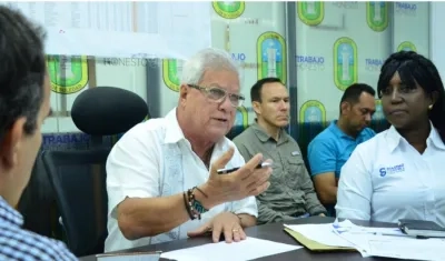 Joao Herrera, alcalde de Soledad, durante el último consejo de seguridad realizado en su municipio.