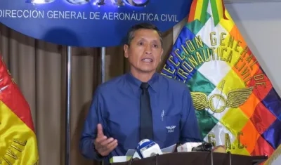 El director ejecutivo de la Dirección de Aeronáutica Civil de Bolivia (DGAC), Celier Aparicio Arispe.