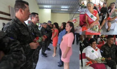 Recibieron rosas de parte del Ejército Nacional.