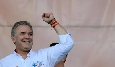 El candidato presidencial colombiano del partido Centro Democrático, Iván Duque