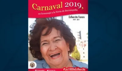Imagen del homenaje a Esthercita Forero en 2019.