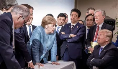 Líderes del G7 y Donald Trump.