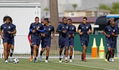 Jugadores de la Selección Panamá, durante un entrenamiento. 