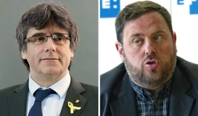 El expresidente regional de Cataluña, Carles Puigdemont y su exvicepresidente Oriol Junqueras.