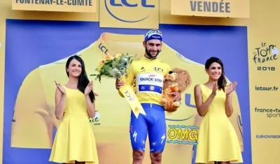Fernando Gaviria, primer líder del Tour de Francia 2018.