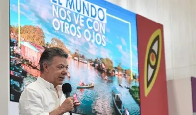 Santos estuvo en Bucaramanga inaugurando el Gran Salón del Centro de Convenciones Neomundo.