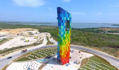 Así va quedando el monumento "Ventana al mundo" de Barranquilla. 